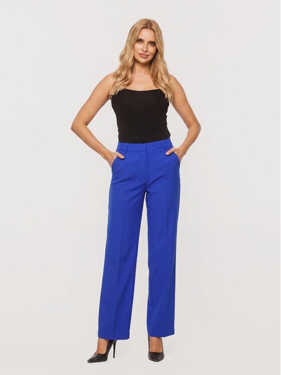 Willsoor Willsoor Spodnie materiałowe 68277 Niebieski Straight Leg