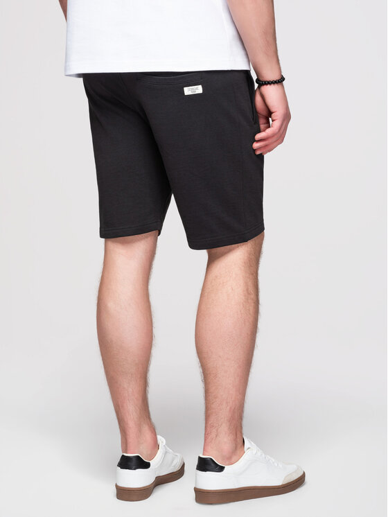 Ombre Ombre Szorty materiałowe OM-SRBS-0205 Czarny Relaxed Fit