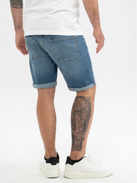 MyStars MyStars Szorty jeansowe Krótkie Spodenki Jeansowe Skinny Męskie Sprane Niebieskie MyStars Classic 34 Niebieski Skinny Fit