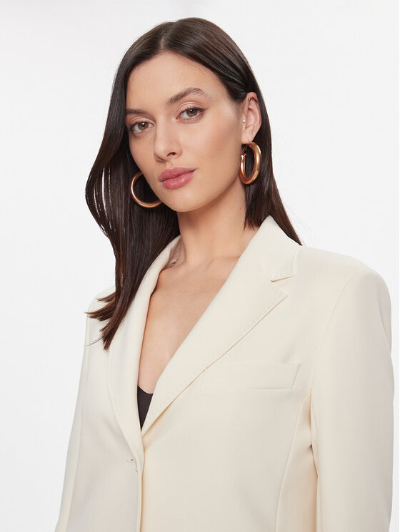 Max Mara Leisure Max Mara Leisure Marynarka Uva 2415041031 Écru Regular Fit
