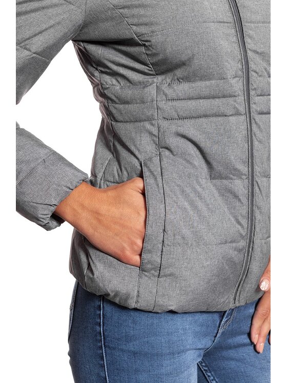 Wrangler Wrangler Kurtka damska SHORT PUFFER Szary Slim Fit