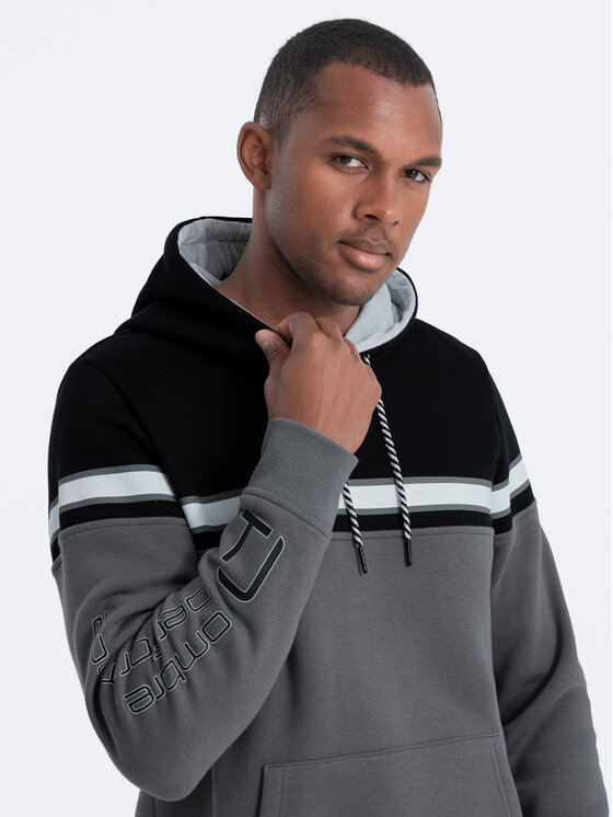 Ombre Ombre Mikina OM-SSNZ-22FW-014 Šedá Regular Fit