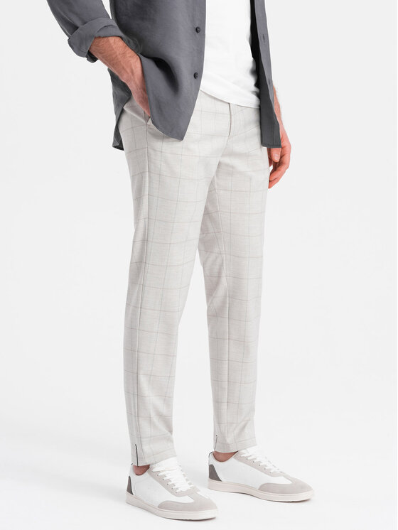 Ombre Ombre Chino kalhoty OM-PACP-0187 Béžová Regular Fit