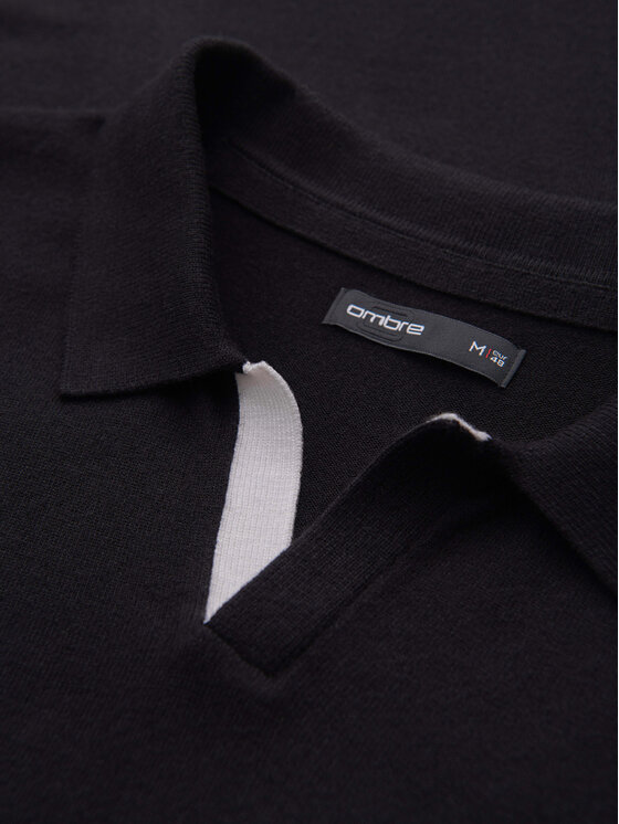 Ombre Ombre S dlouhým rukávem OM-POLS-0138 Černá Regular Fit