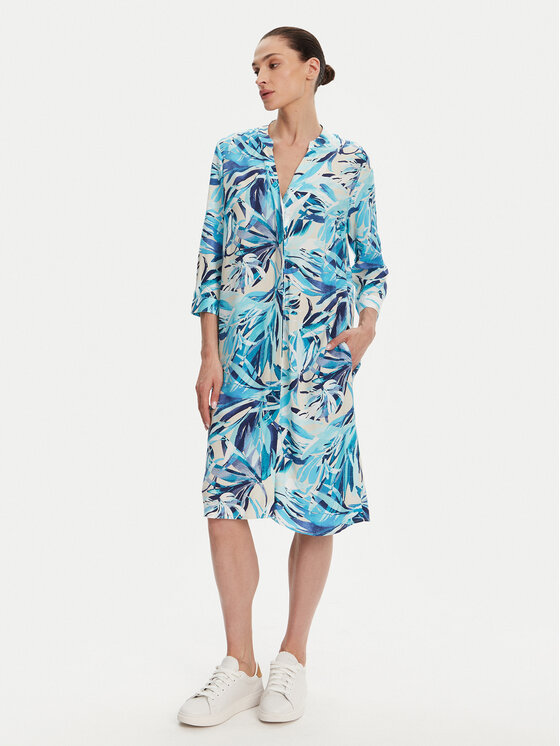 Olsen Olsen Rochie tip cămașă 13002008 Albastru Regular Fit