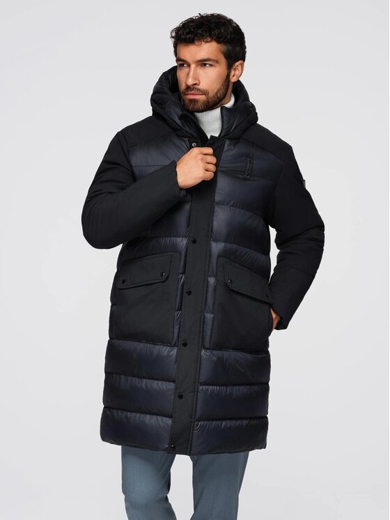 Ombre Ombre Kurtka zimowa OM-JALJ-0308 Czarny Regular Fit