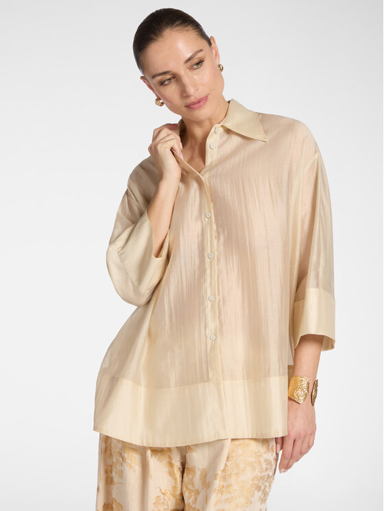 Elena Mirò Elena Mirò Koszula 5019Z000024N002 Kremowy Boxy Fit