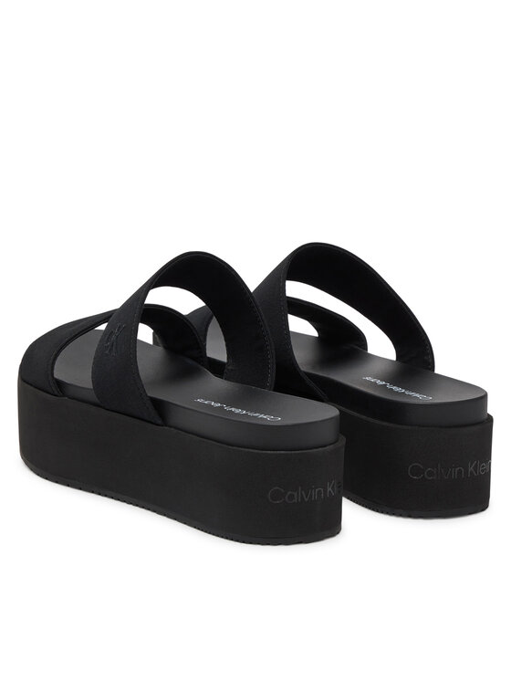 Calvin Klein Jeans Calvin Klein Jeans Papucs Flatform Sandal Webbing In YW0YW01789 Fekete