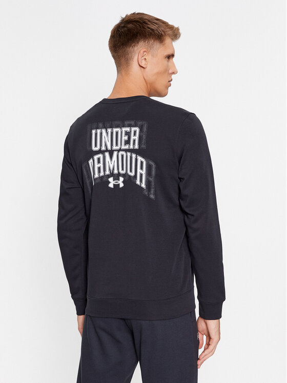 Under Armour Under Armour Džemperis ar kapuci Ua Rival Terry Graphic Crew 1379764 Melns Loose Fit