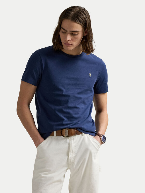 Polo Ralph Lauren Tričko 710671438426 Tmavomodrá Custom Slim Fit