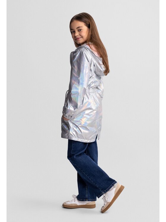 minoti minoti Kurtka przeciwdeszczowa 18COAT22 Srebrny Regular Fit