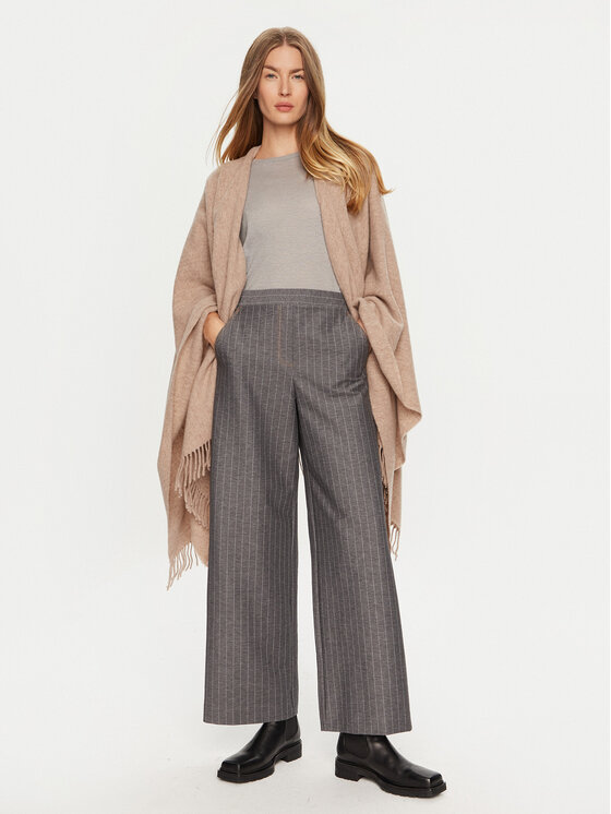 Max Mara Leisure Max Mara Leisure Bavlnené nohavice Foggia 2426786108 Sivá Wide Leg