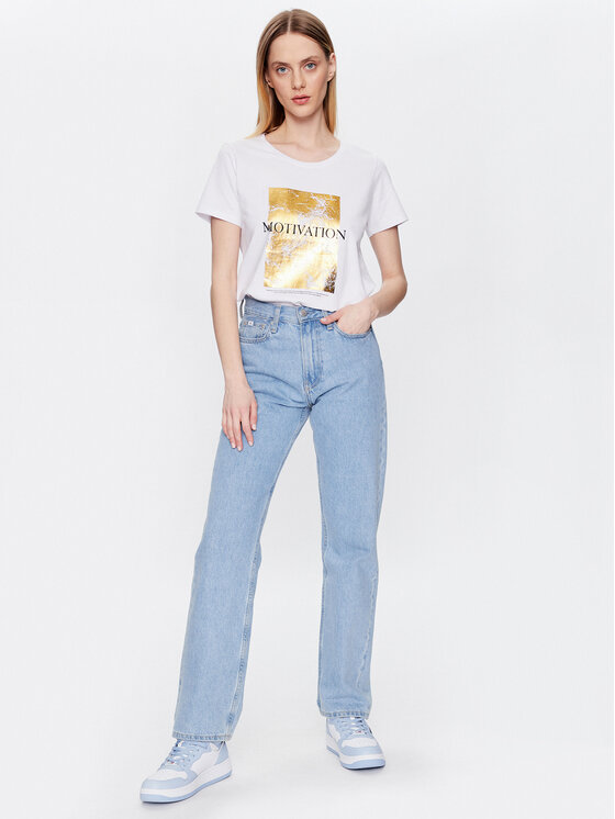 Volcano Volcano T-Shirt T-Motiv L02143-S23 Biały Regular Fit