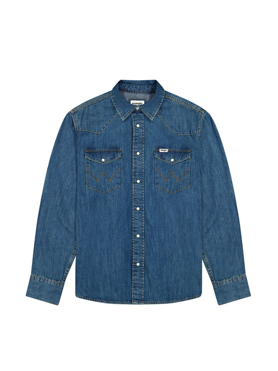 Wrangler Wrangler Koszula jeansowa 112371572 Niebieski Regular Fit