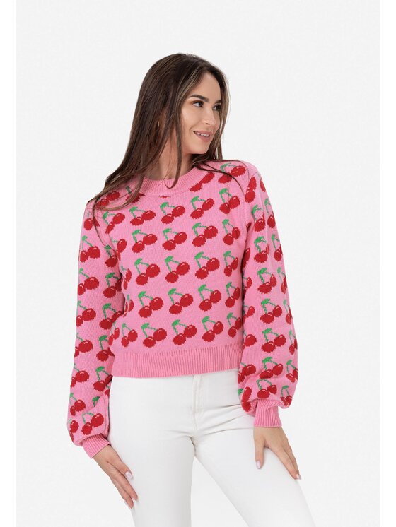 LAURELLA LAURELLA Sweter 6TU001 Różowy Regular Fit