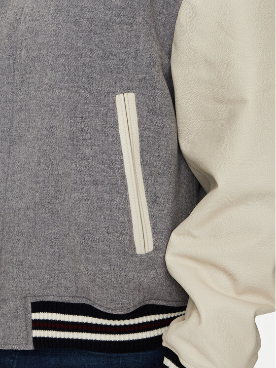 Tommy Hilfiger Tommy Hilfiger Μπόμπερ μπουφάν Varsity MW0MW37032 Γκρι Regular Fit