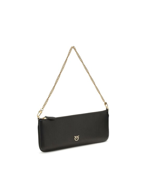 PINKO PINKO Torebka Black Calf Leather Bos Taurus Shoulder Czarny