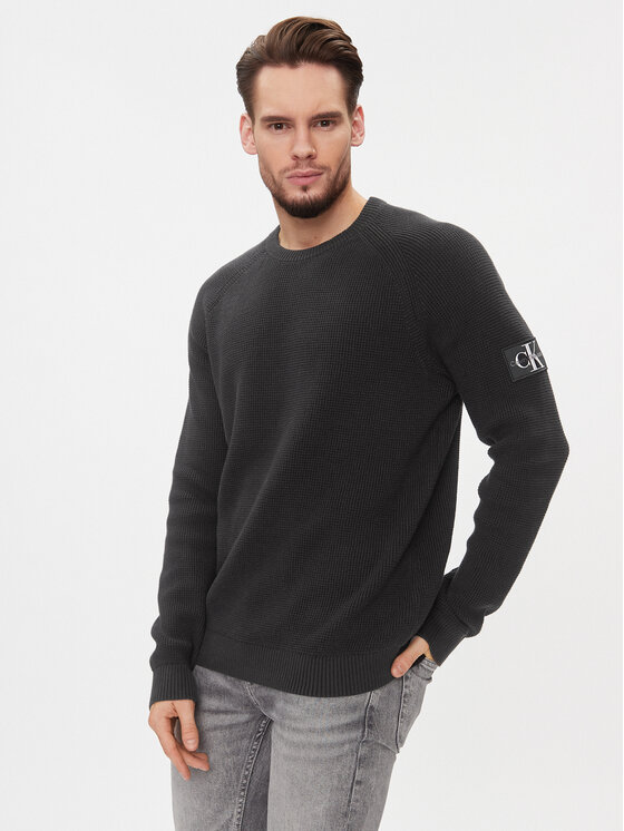 Calvin Klein Jeans Sveter J30J323989 Čierna Regular Fit