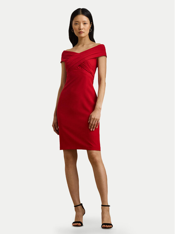 LAUREN RALPH LAUREN LAUREN RALPH LAUREN Cocktail obleka 253936390009 Rdeča Slim Fit