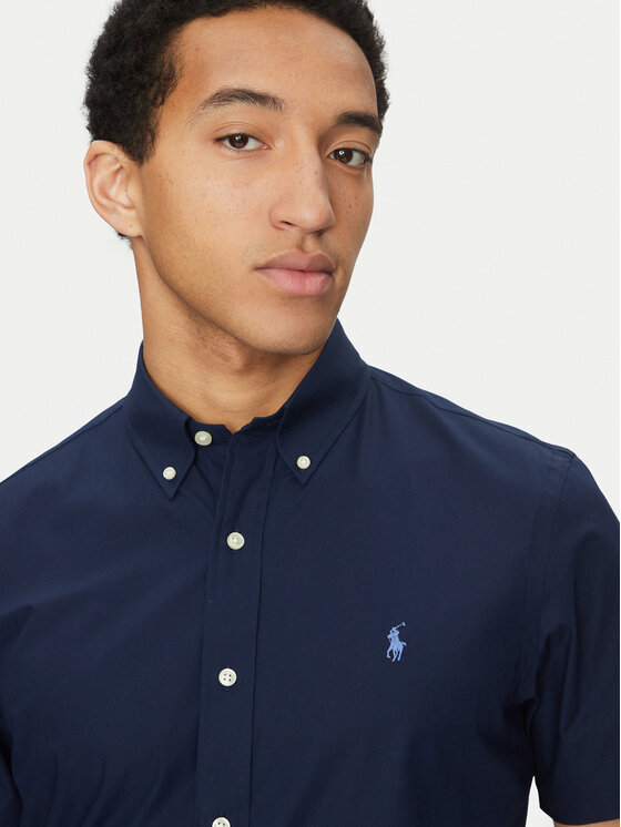 Polo Ralph Lauren Polo Ralph Lauren Marškiniai 710945315002 Tamsiai mėlyna Custom Fit