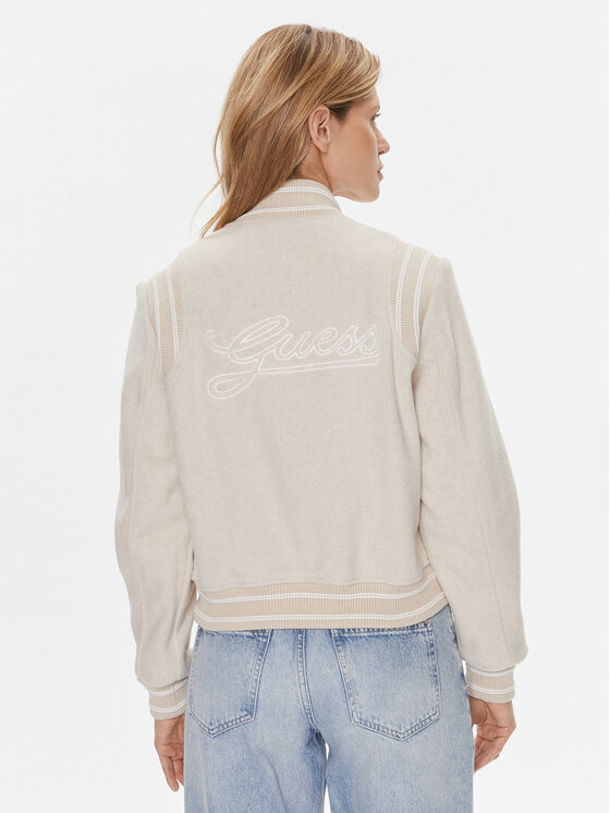 Guess Guess Bomber stila jaka Gloria W4RL45 WFWS2 Écru Regular Fit