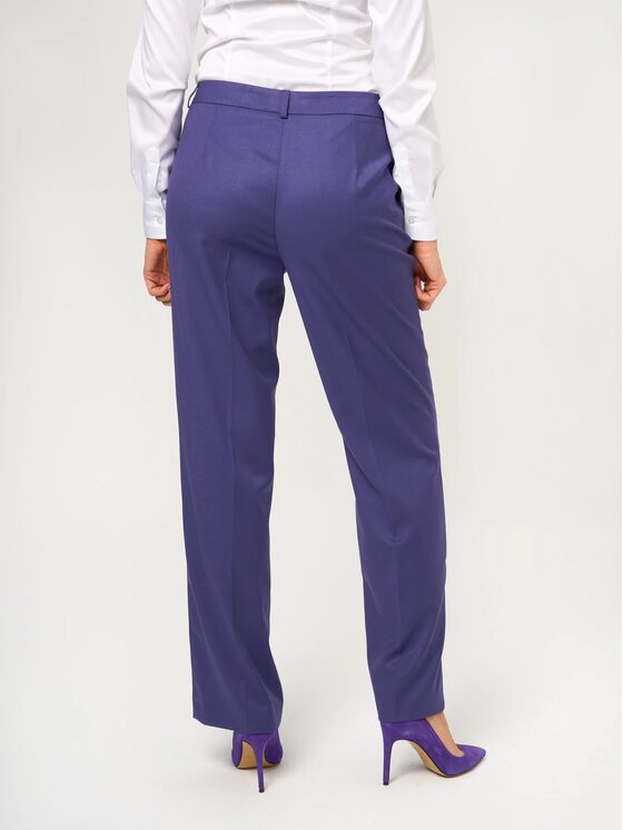 Willsoor Willsoor Spodnie materiałowe 68241 Fioletowy Regular Fit