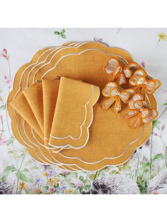 Roseberry Home Roseberry Home Serwetki haftowane Yellow Petali Żółty