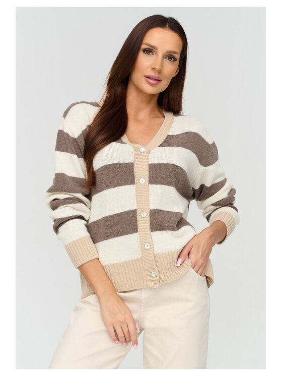 Makadamia Makadamia Sweter C86 Brązowy Loose Fit