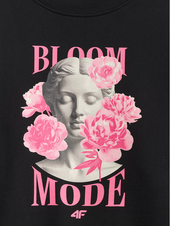 4F 4F Bluza BLOOM MODE Czarny Loose Fit