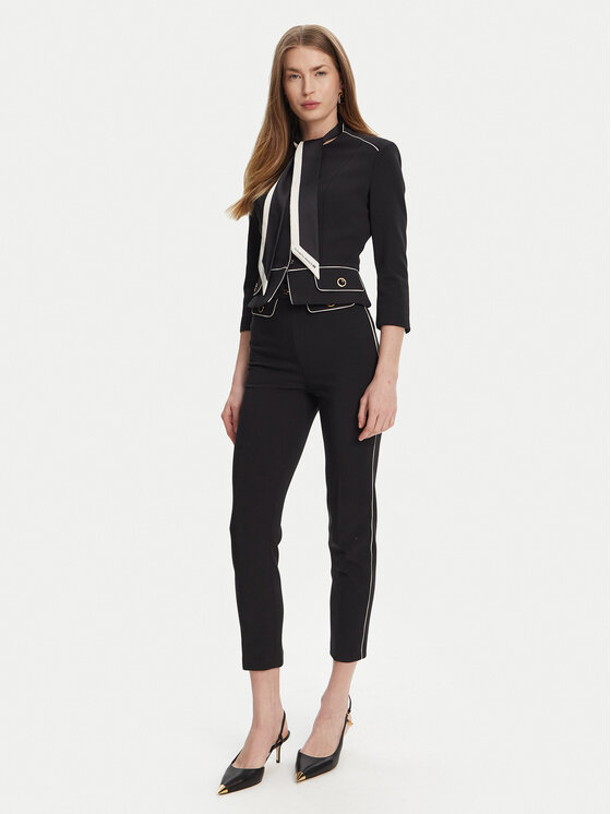Elisabetta Franchi Elisabetta Franchi Παντελόνι υφασμάτινο PA-T71-51E2 Μαύρο Regular Fit
