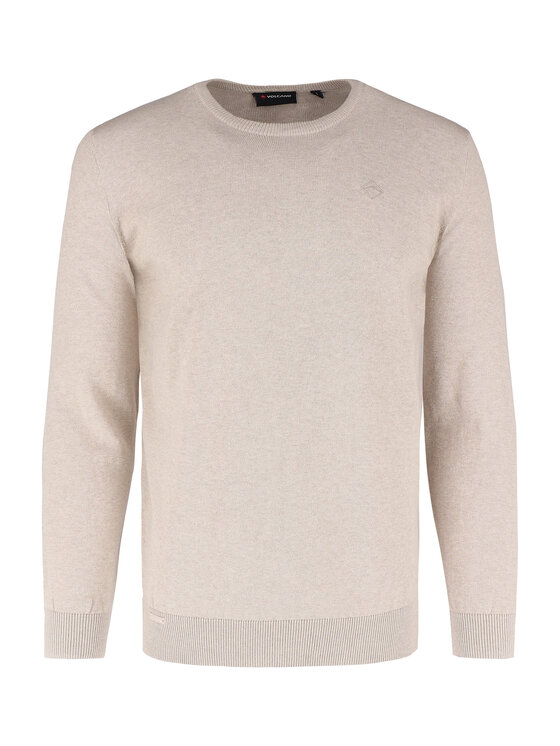 Volcano Volcano Sweter S-RADO Biały Regular Fit