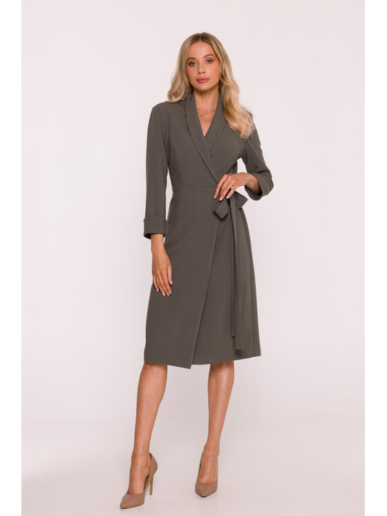Stylove Stylove Sukienka wieczorowa S415 Khaki A-Line Fit