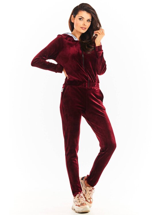 Awama Awama Bluza A373 Bordowy Basic Fit