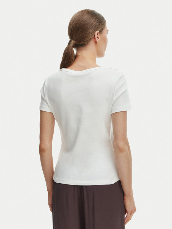 Tommy Hilfiger Tommy Hilfiger Тишърт WW0WW49250 Екрю Slim Fit