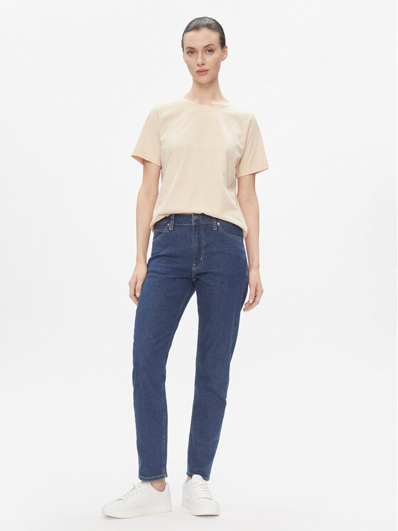 Calvin Klein Calvin Klein T-Shirt Smooth Cotton Crew Neck Tee Ss K20K205410 Béžová Regular Fit