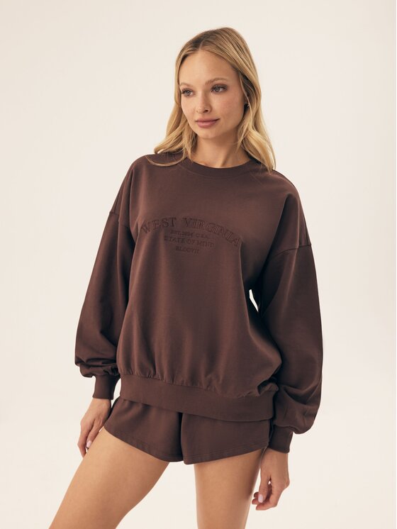 Esotiq Esotiq Bluza 42564 Brązowy Basic Fit