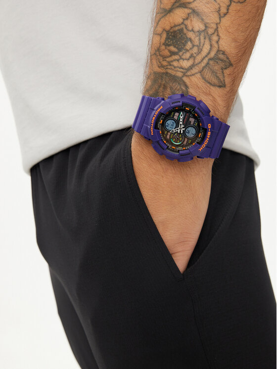 G-Shock G-Shock Zegarek GA-140-6AER Fioletowy