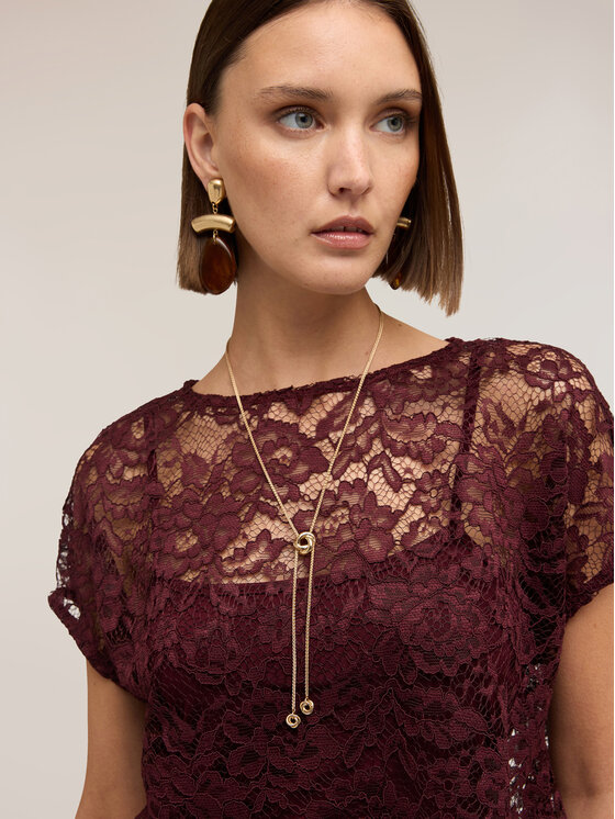 Motivi Motivi Blusa 2041W000808N036 Bordeaux Boxy Fit