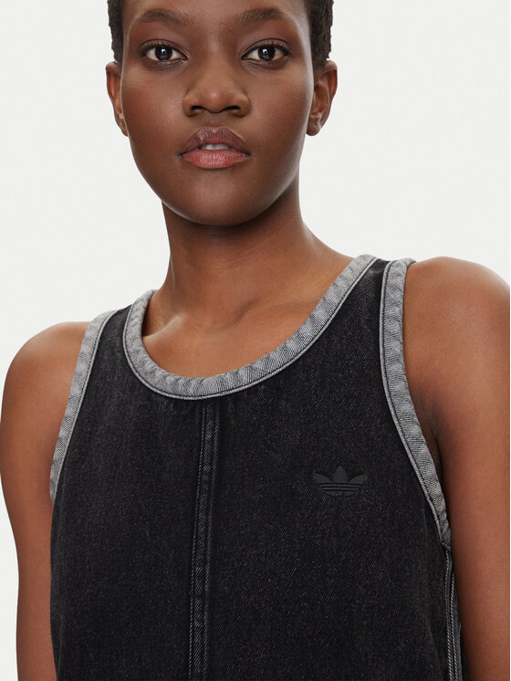 adidas adidas Džínové šaty adicolor Denim 3-Stripes JD3108 Černá Slim Fit