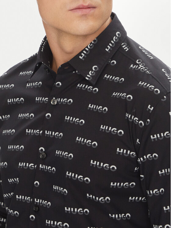 HUGO HUGO Сорочка Ermo 50545349 Чорний Slim Fit