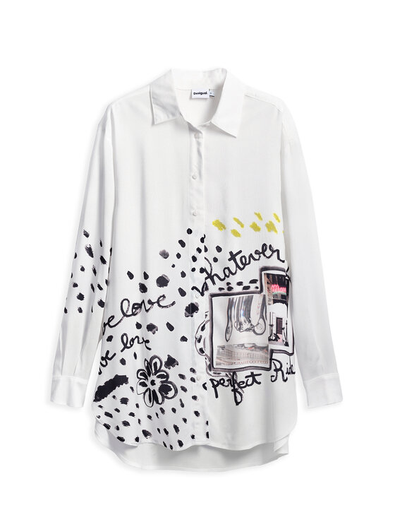 Desigual Desigual Košulja Persefone 25SWCW41 Bijela Loose Fit