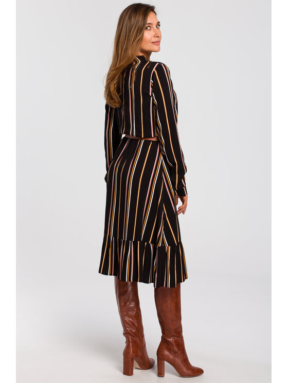 Stylove Stylove Každodenní šaty S182 Černá Regular Fit
