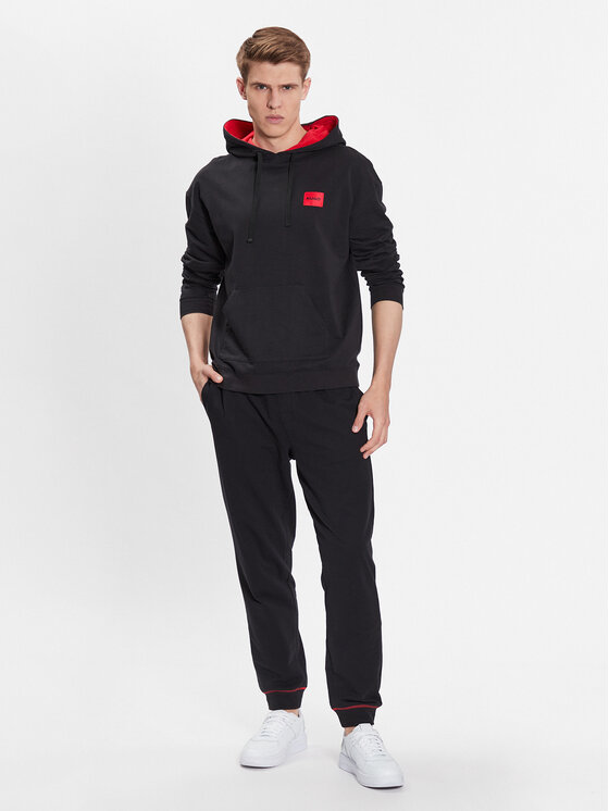 HUGO Hugo Mikina Cut Logo Hoodie 50490276 Černá Relaxed Fit