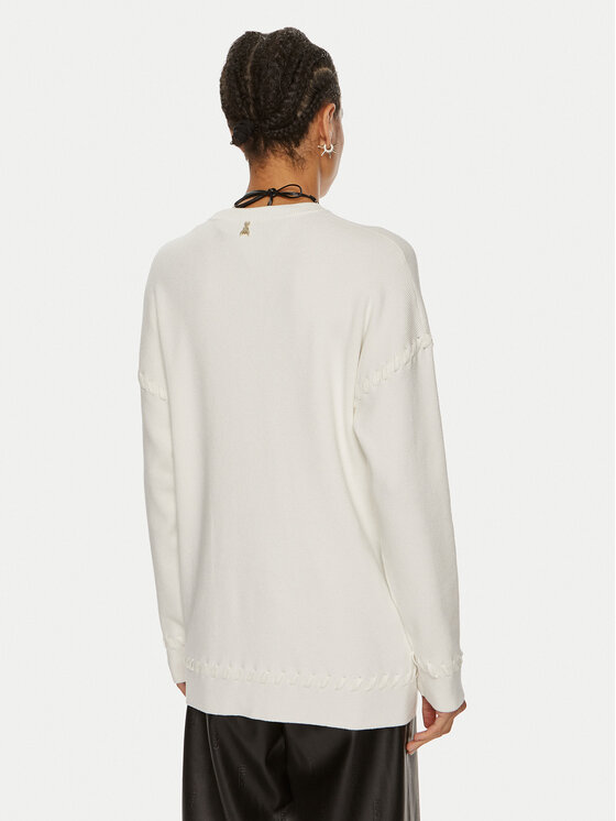 Patrizia Pepe Patrizia Pepe Sweter 8K0238 K207-W146 Biały Regular Fit