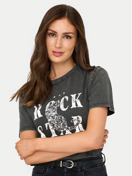 ONLY ONLY T-krekls Lucy 15346786 Pelēks Regular Fit
