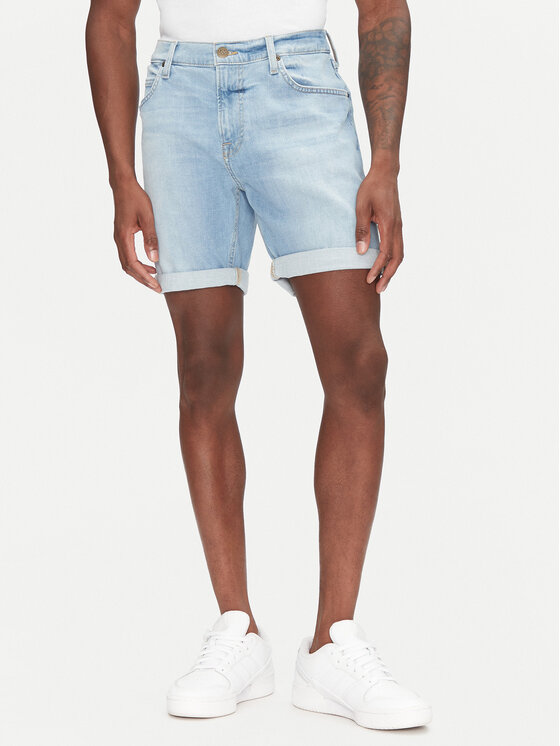 Lee Lee Джинсові шорти Rider 112363926 Голубий Slim Fit