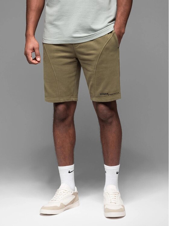 Ombre Ombre Szorty materiałowe OM-SRSK-0138 Zielony Slim Fit