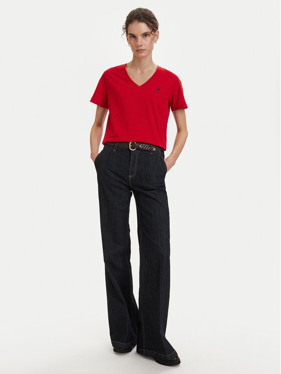 Beverly Hills Polo Club Beverly Hills Polo Club Marškinėliai P-SS26W-TS516518 Raudona Regular Fit