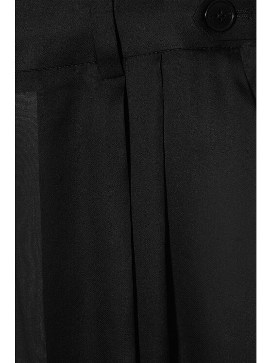 Epuzer Epuzer Spodnie materiałowe Transparent organza Czarny Loose Leg