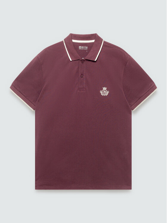 BIG STAR BIG STAR Polo SELLER Bordowy Basic Fit